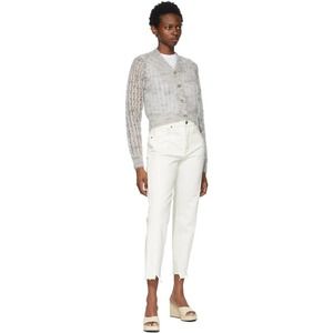 Frame Jeans Size 26 Womens White High Rise Button Fly Distressed Straight Fit